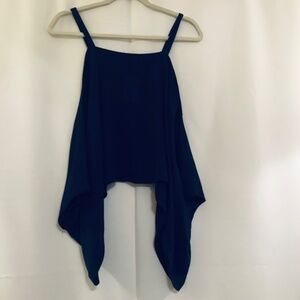 Favlux Navy Cropped Top with Kimono Type Sleeves
